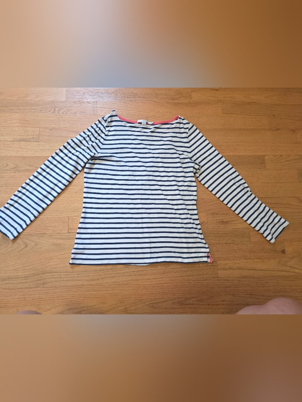 Boden Womens Striped Long Sleeve Long Sleeve Tee in Navy and White Size 6